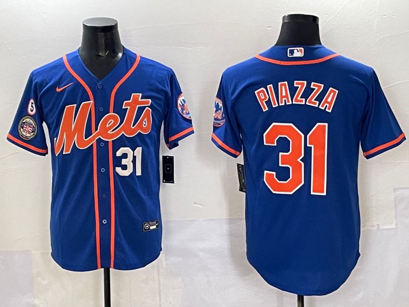 Men 2025 New York Mets #31 Piazza Blue Game Nike MLB Jersey style 014